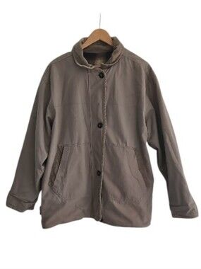 Brandon Thomas Reversible Jacket Men M Plaid Flannel Barn Coat Tan Cotton